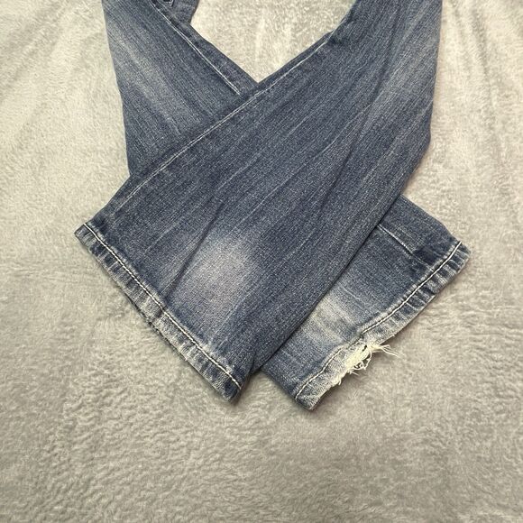 Miss Me Distressed Low Rise Western Bootcut Y2K Size 26 Rhinestone Cowboy - Picture 9 of 13